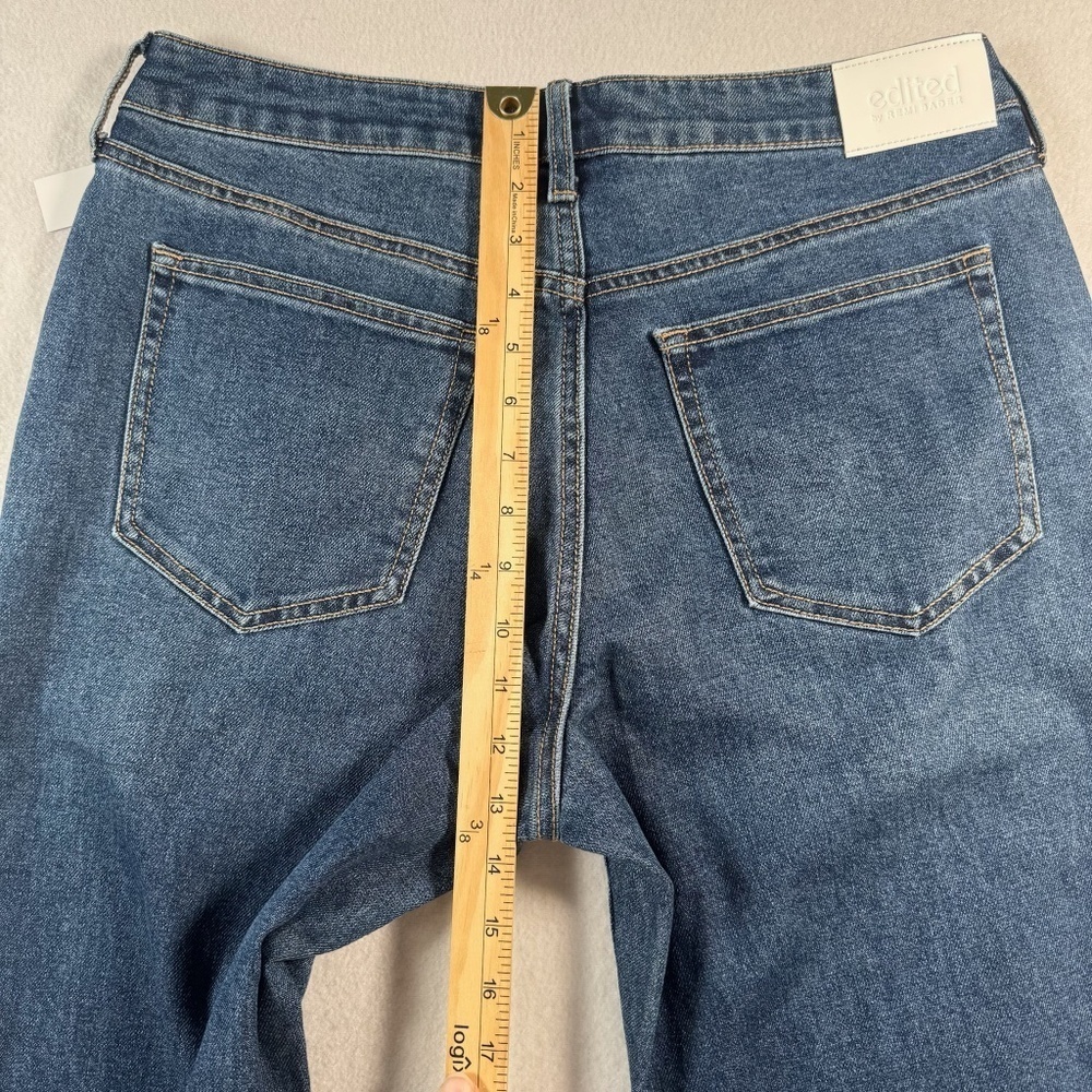 Edited Jeans Womens 8 Blue Loose Straight High Rise Dark Wash - Picture 11 of 14